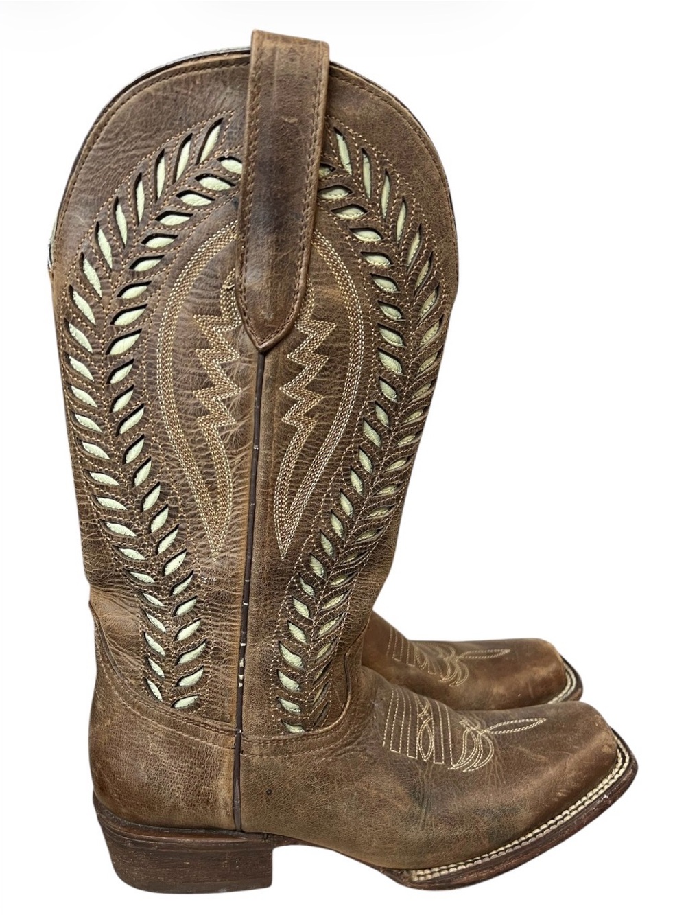 J. B. Dillon Western Boots Women’s Size 7.5 Leather Brown Square Toe